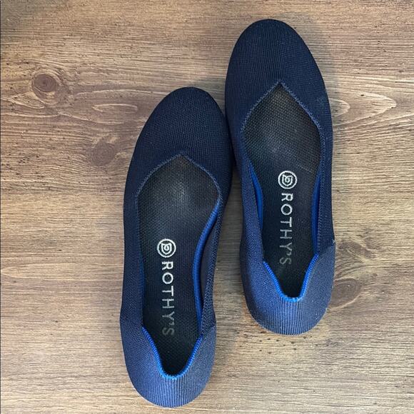 Rothy's Navy Blue Round-Toe Flats - Picture 1 of 9